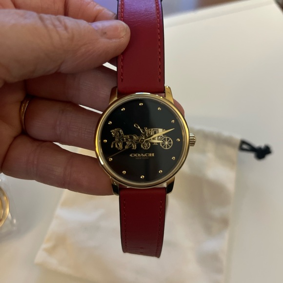 Coach Red and Gold Women's Watch - Picture 1 of 4
